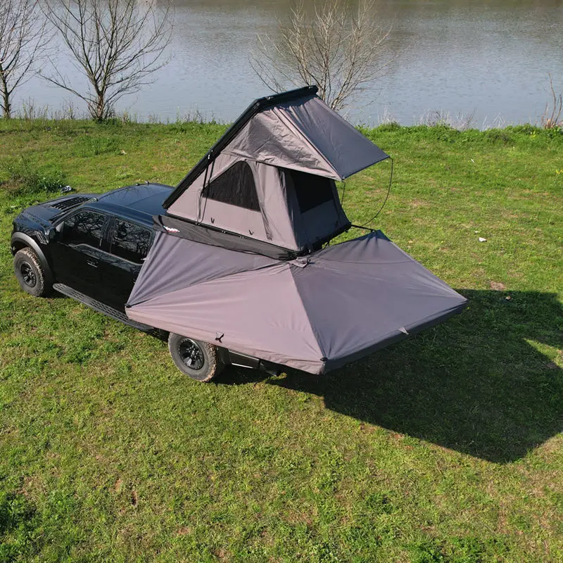 2M 4x4 Rainproof Freestanding 270 Awning LED Lights Aluminum Pole Outdoor Camping Sunshade Car Side Car Sunshade Coating Canvas