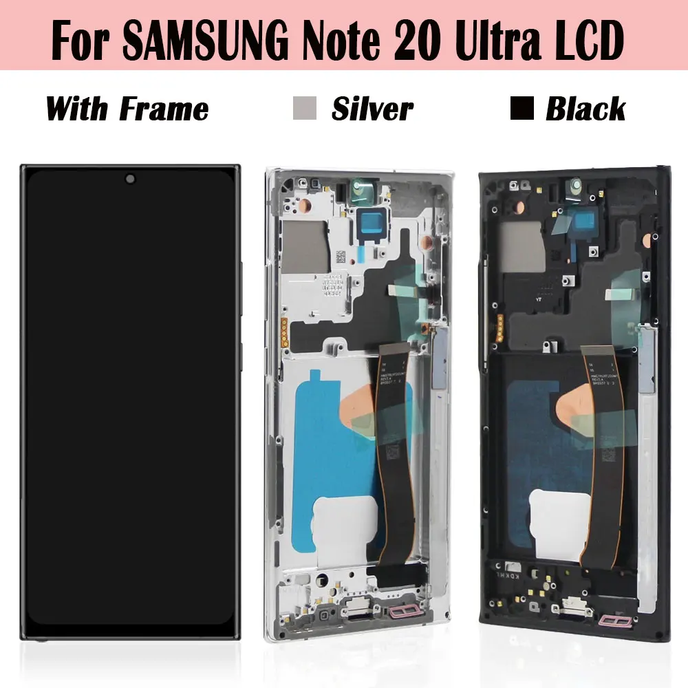 For AMOLED For Samsung Note20Ultra 5G LCD Display Touch Screen Digitizer Replace for Samsung N986 SM-N986B LCD With fingerprints