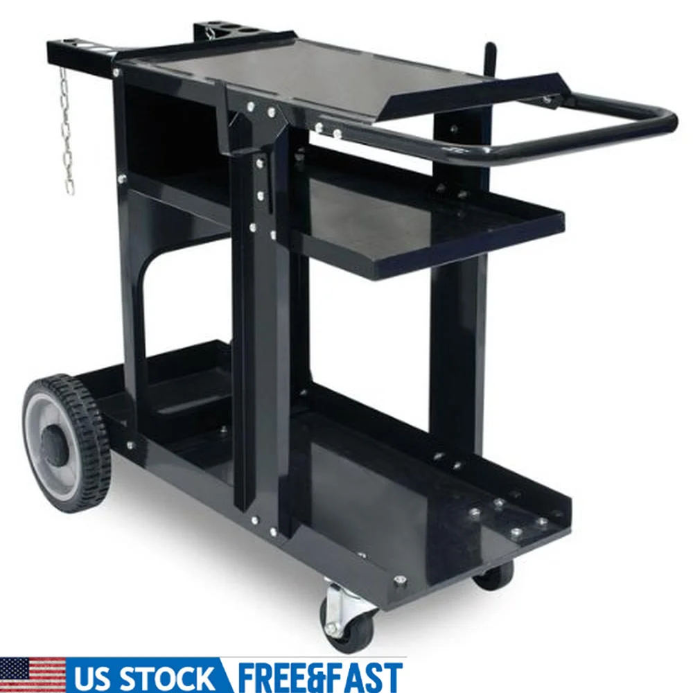 Welding Cart MIG TIG Plasma Table Durable Carts with 350 Lbs Weight Capacity Extra Storage Space  Quality Safety Information