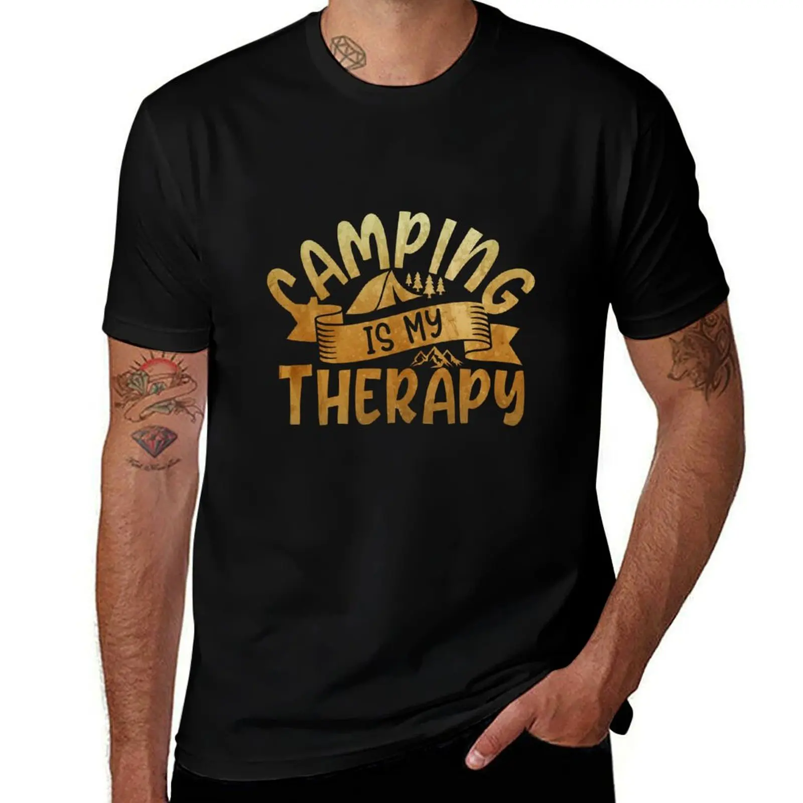 

camping is my therapy, camper gift idea, camper humor T-Shirt Holiday Simple Tee Shirt