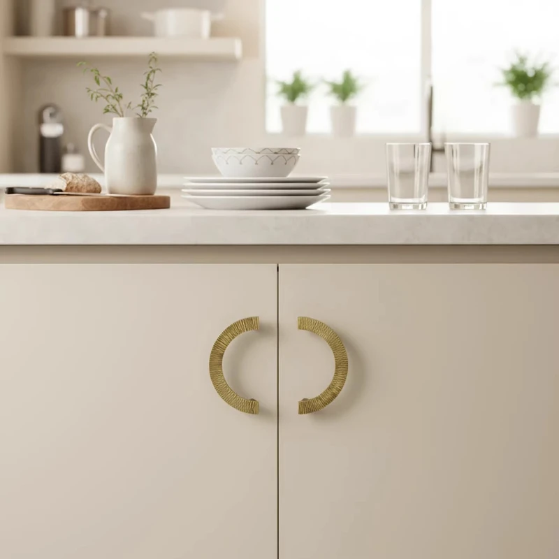 Handgefertigter Schranktürgriff aus Bronze, Halbmond-Knöpfe, Schrank-, Schreibtisch- und Schubladen-Griffe, Möbelbeschläge, Küchenzubehör – Detail 5
