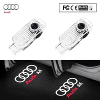 2pcs Car Door LED Welcome Light for Audi A1 A3 A4 A5 A6 A7 A8 Q3 Q5 Q7 Q8 Laser Projector Logo Decor Lamp Auto Accessories