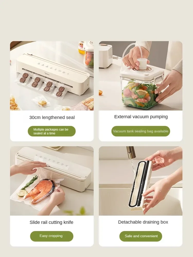 New Automatic Vacuum Sealer Machine for Home Use, Compact and Easy to Store with Wet and Dry Food Preservation Function