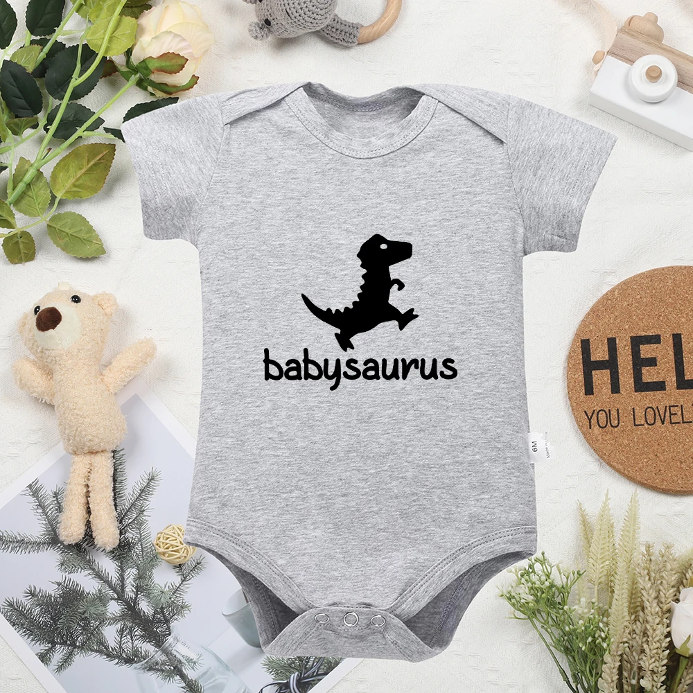 Cartoon dinosaur Babysaurus Baby Girl Clothes Aesthetics Harajuku Cotton Bodysuit Fashion Hot Sale Comfy Toddler Boy Jumpsuit