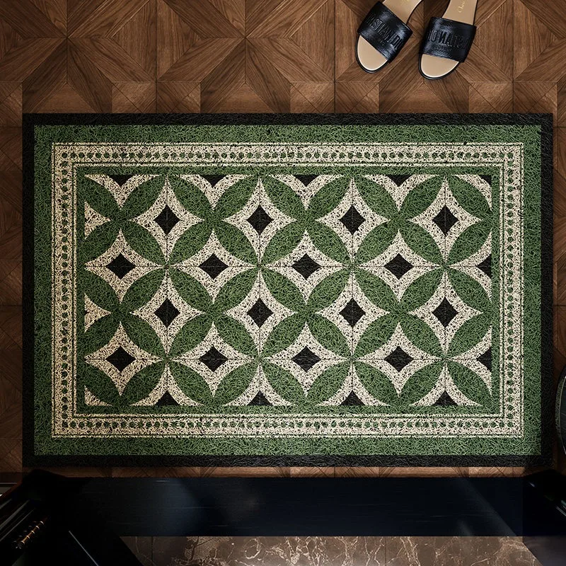 Welcome Rug Entrance Doormat PVC Silk Ring Anti-slip Carpet Dust Removal Wear-resistant Entryway Door Mat Home Decoration Rugs