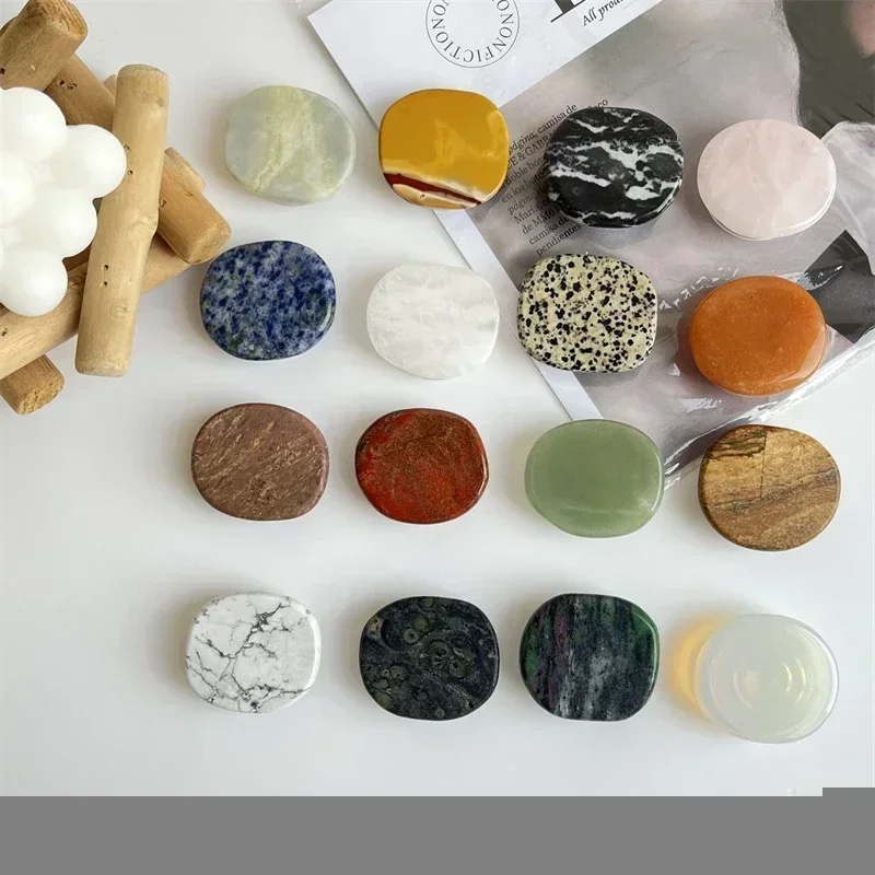 

Держатель для розетки в форме натурального камня, кронштейн для защиты пальцев, поддержка телефона для IPhone 15, 14, 13, подставка для карманной розетки Samsung