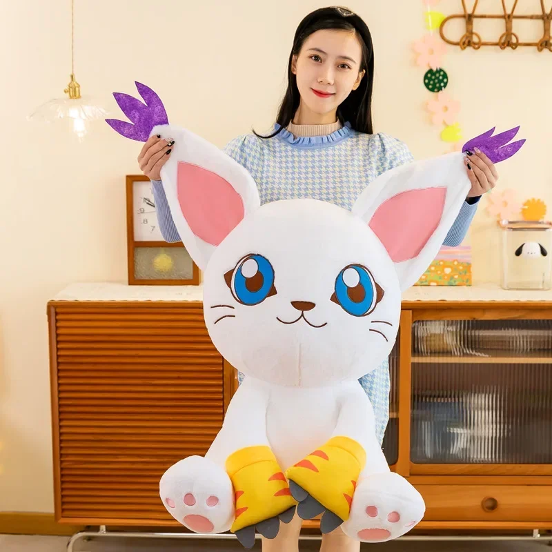 

80cm Anime Gatomon Digital Monster Plush Dolls Tailmon Peluche Gentle Monster Digimon Soft Stuffed Kawaii Room Decor Gift