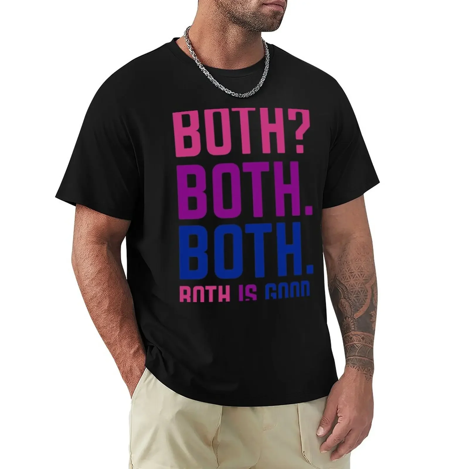 Both Is Good Bisexual Pride Bi Love Bisexuality Lgbtq Lgbt T-Shirt oversized t shirt mens white t shirts