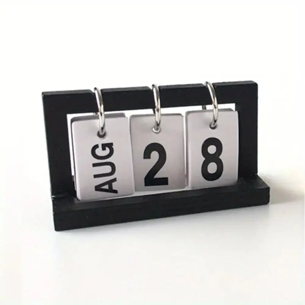 Living Room Simulation Mini Calendar Model Small Office Desk Decoration Wooden Creative Desk Calendar Dolls