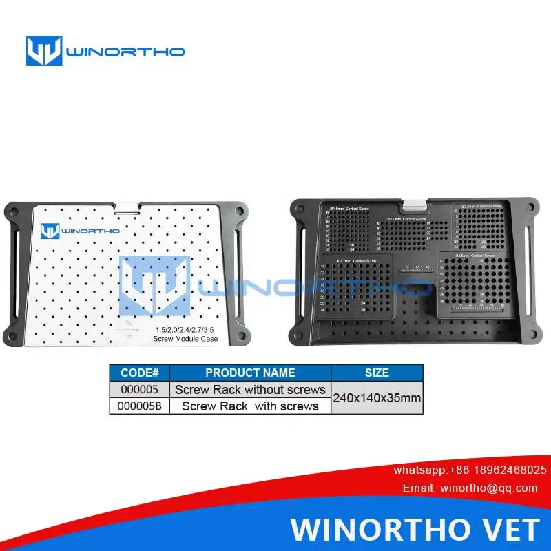 Imagem -06 - Bandeja Ortopédica com Screw Rack Pet Instrument Tray Pequeno Animal Ortopédico Veterinária 1.5 mm 2.0 mm 2.4 mm 2.7 mm 3.5 mm