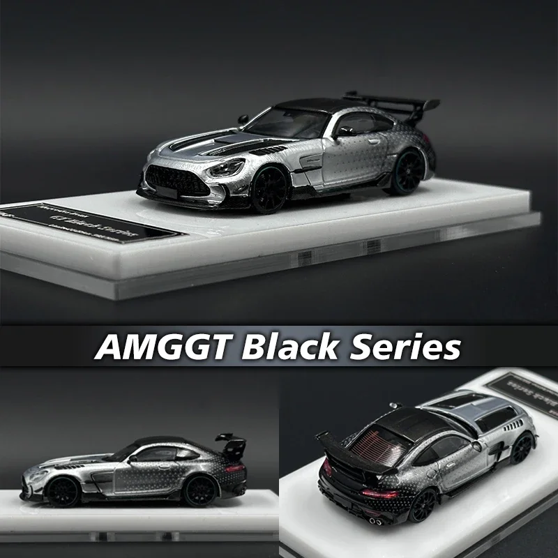 

TOP 1:64 AMGGT Black Series Starlight Silver Diecast Diorama Car Model Collection Miniature Toys