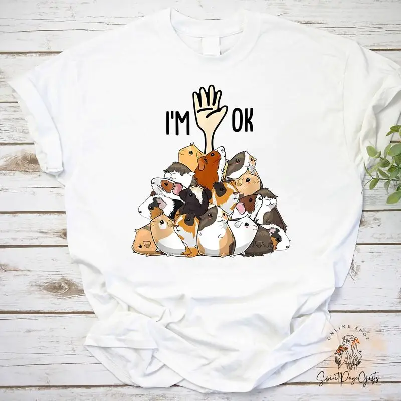 Guinea Pigs I m Ok For Animal Lover Vintage T Shirt Lovers Pet Pig Owner
