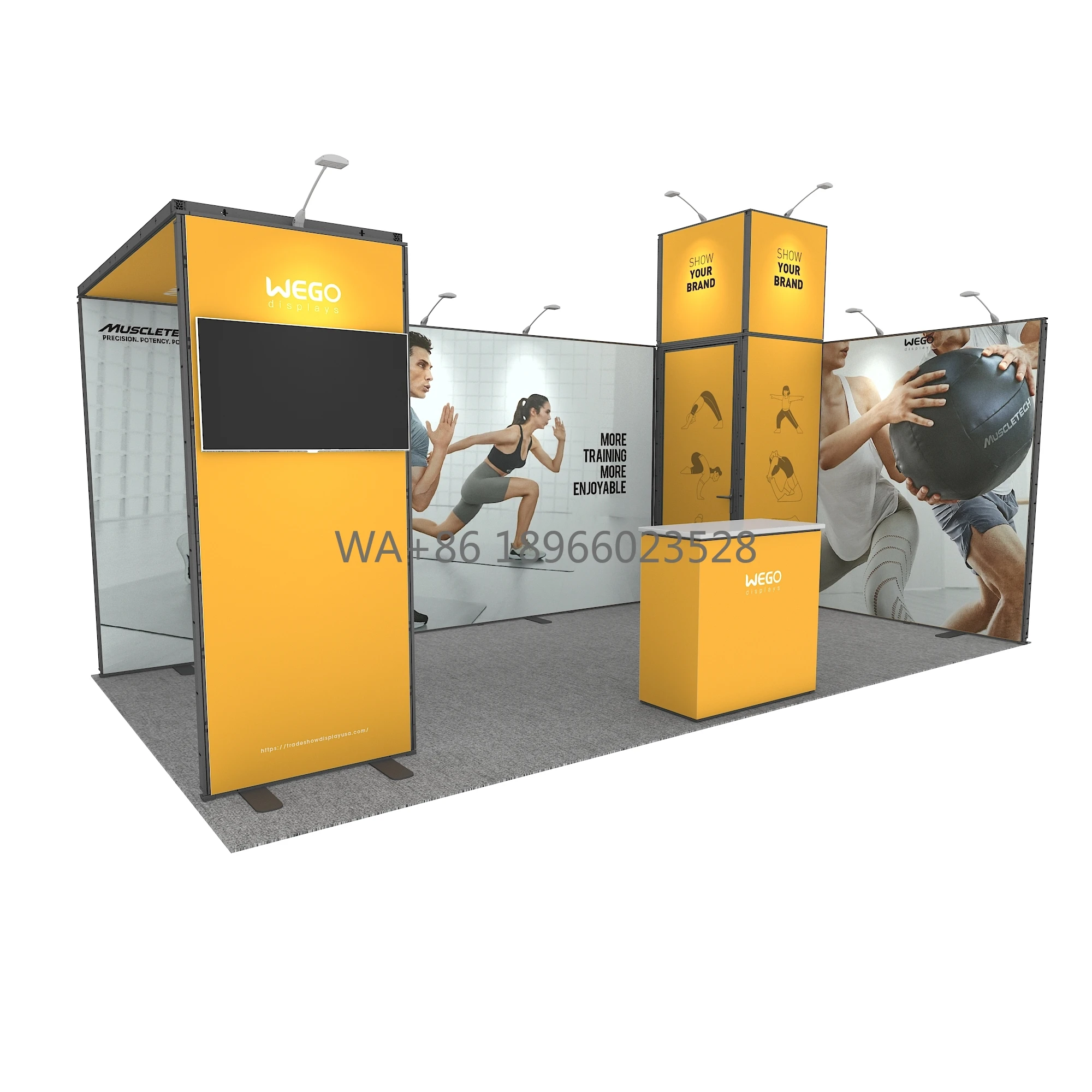 Suporte de exposição modular expansível de alumínio 3x6 China Factory Cheap Trade Show Booth Expositor Popular nos EUA