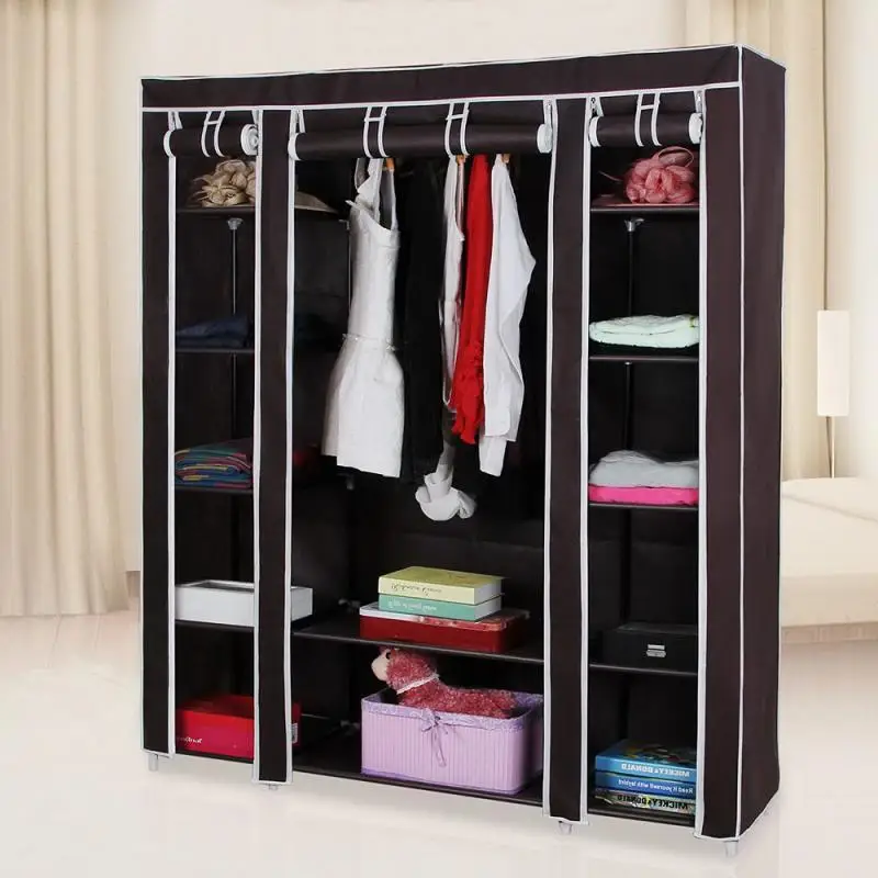 Non-Woven Fabric Wardrobe Portable Closet Storage Organizer Dust-proof Waterproof Clothes Storage Cabinet Bedroom Home Furniture