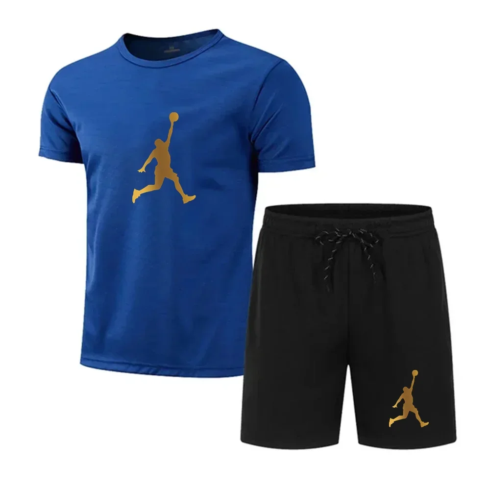 Heren casual mode Zomer mesh pak Heren sneldrogend Ademend sportpak T-shirt met korte mouwen heren joggingpak