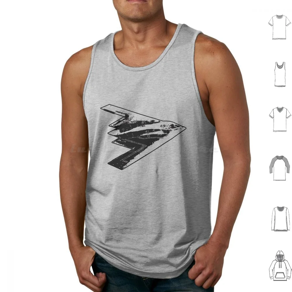 Northrop Grumman B-2 Spirit-Black Design Tank Tops Vest Sleeveless Stealth Bomber Air Force Usaf Military Usa B2 2 Aviation