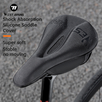 WEST BIKING Bicycle Saddle Cover Thicken Silicone Shock Absorption Bike Seat Cover Comfortable Rebound Cycling Seat Soft Cushion