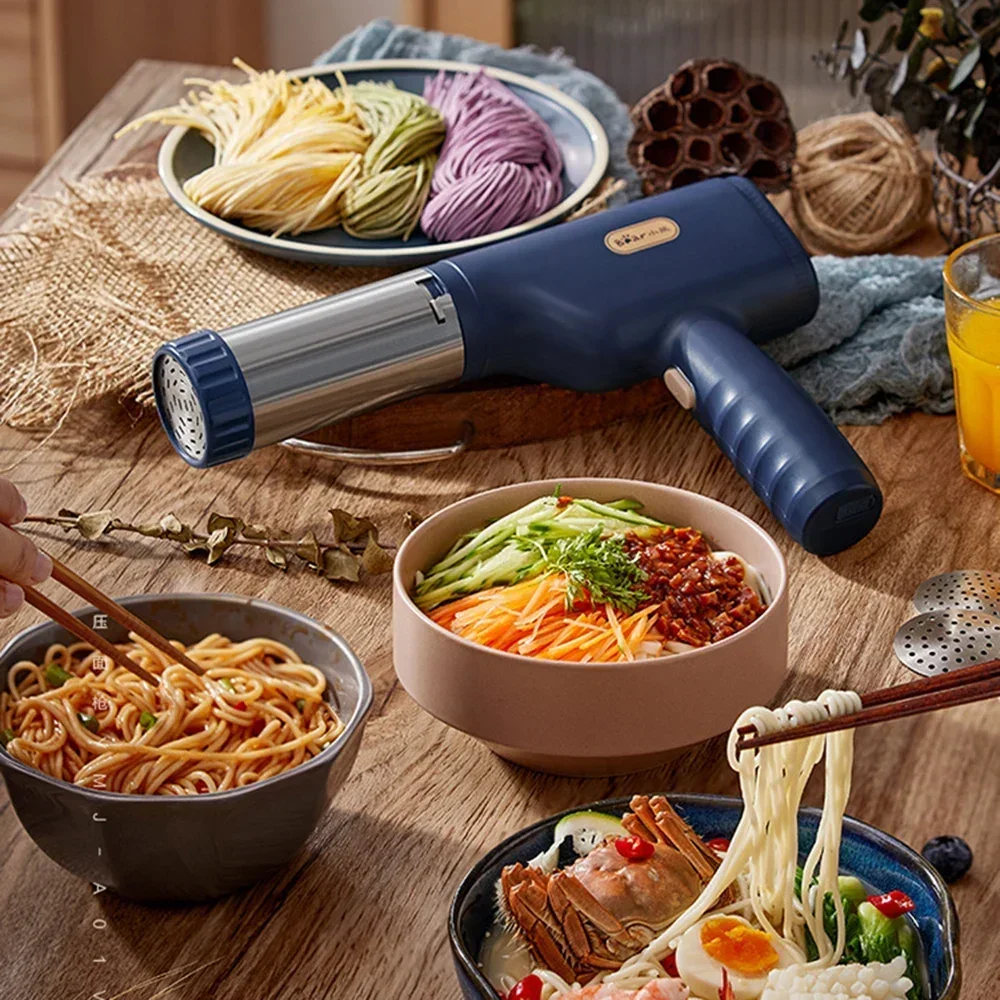 Portable Electric Travel Kitchen Easy To Clean Noodle Machine, Rechargeable Electric Multifunctional Handheld Noodle Press Gun