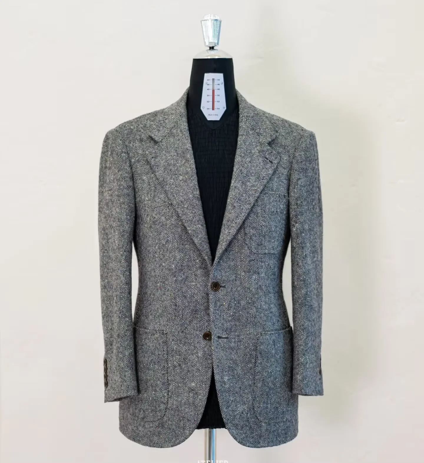 Men 2 Piece Tweed Suit Notch Lapel Two Button Blazer Pants Set Vintage British Wool Blend Casual Wedding Outdoor Customized