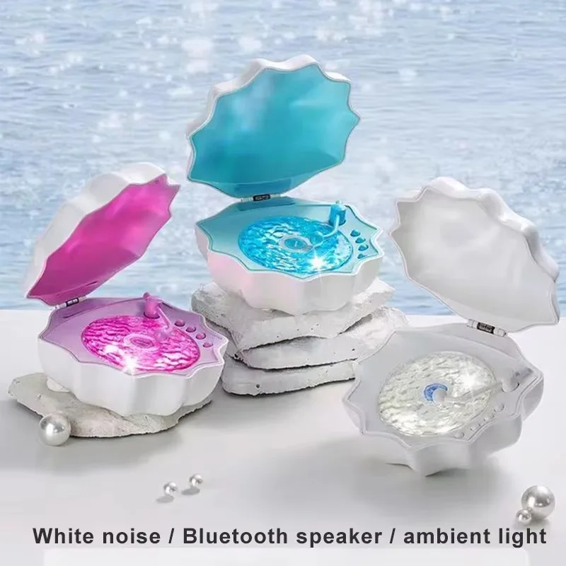 Portable Wireless Bluetooth Speaker White Noise Sleep Aid Retro Design With Colorful Projection Light Mini HIFI Music Player