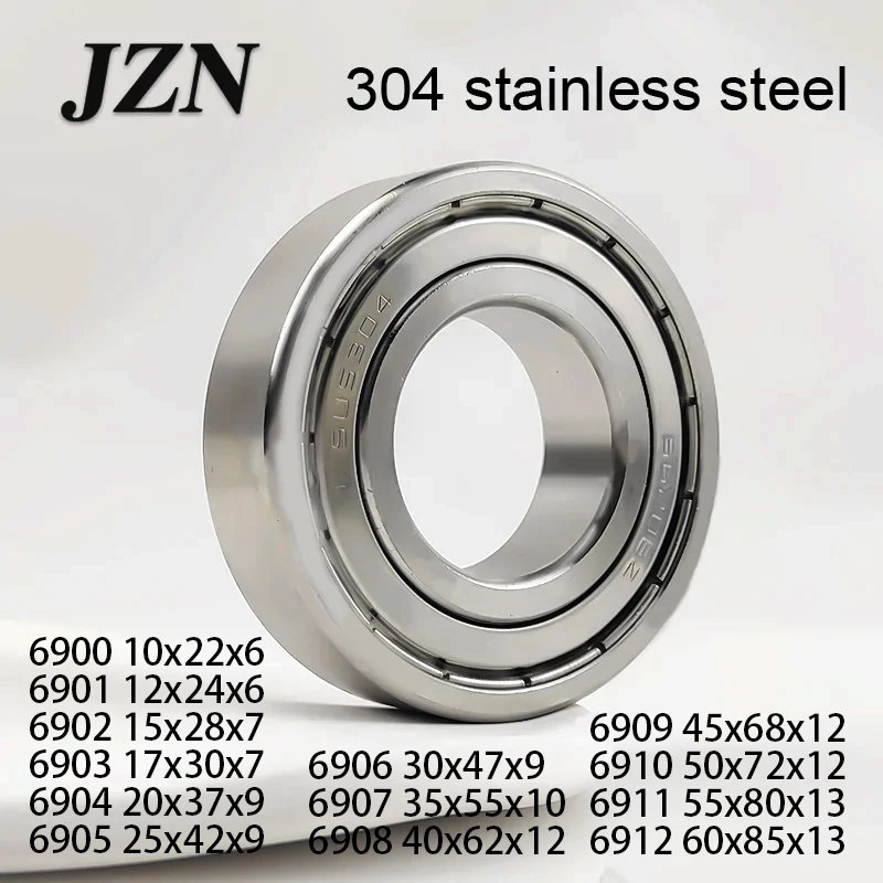 304 Stainless Steel Bearing 6900 6901 6902 6903 6904 6905 6906 6907 6908 6909 6910 6911 6912 ZZ None Magnetic
