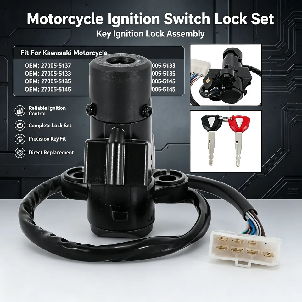 Motorcycle Ignition Switch Key for Kawasaki ZX600 ZX-6RR ZX636 ZX-10R