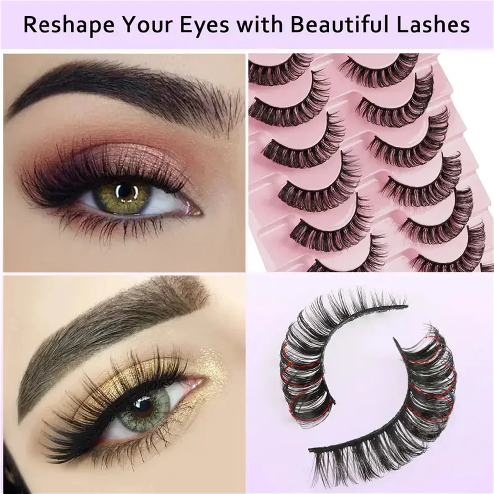 ロシア製ストライプつけまつげキット、ドラマチックなロングフォックスアイリフトデザイン、フルバーで外側のまつげを長くしてボリュームアップ、ビューティーメイクアップ用
