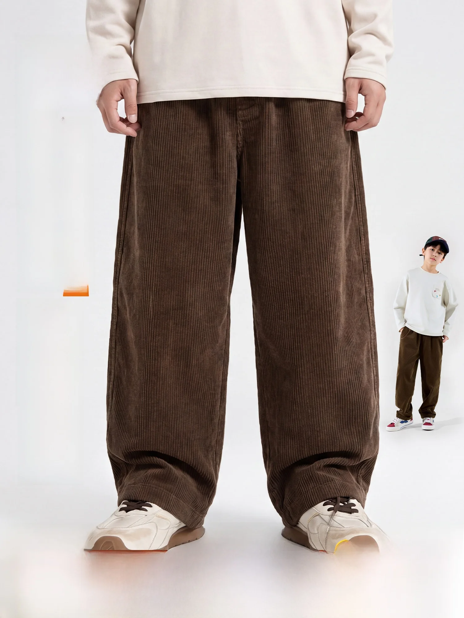 Winter Clothing Pants - بنطلون أطفال من القطيفة المضلعة للأولاد