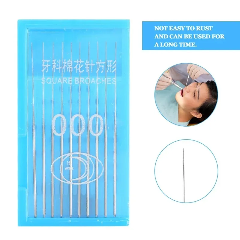 Dental Oral Equipment Stainless Steel Handleless Pulp Extraction Needles Handleless Smooth Cotton Needles Pulp Washing Needles