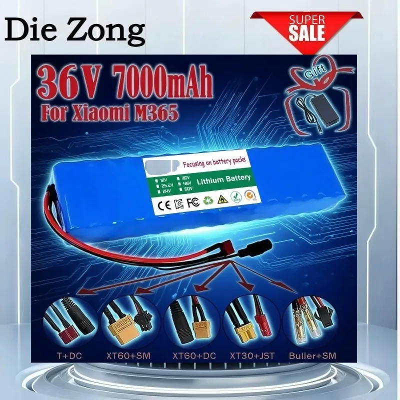 2026 Upgraded Version 36V 7000mAh Lithium Battery Pack 10S3P Compatible with M365 Electric Scooter High-Performance