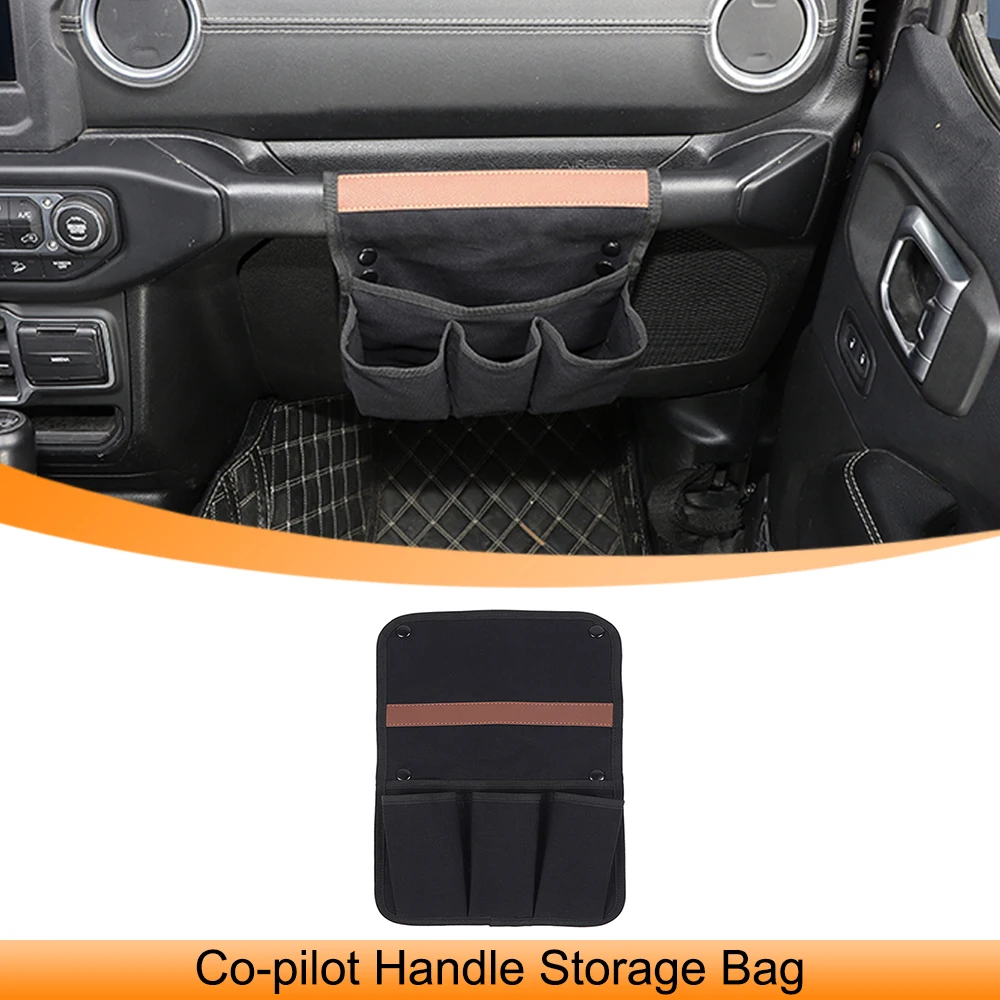 

Car Co-Pilot Handle Storage Bag for Jeep Renegade Wrangler TJ JK JL JT 1997-2024 for Suzuki Jimny Stowing Tidying Accessories