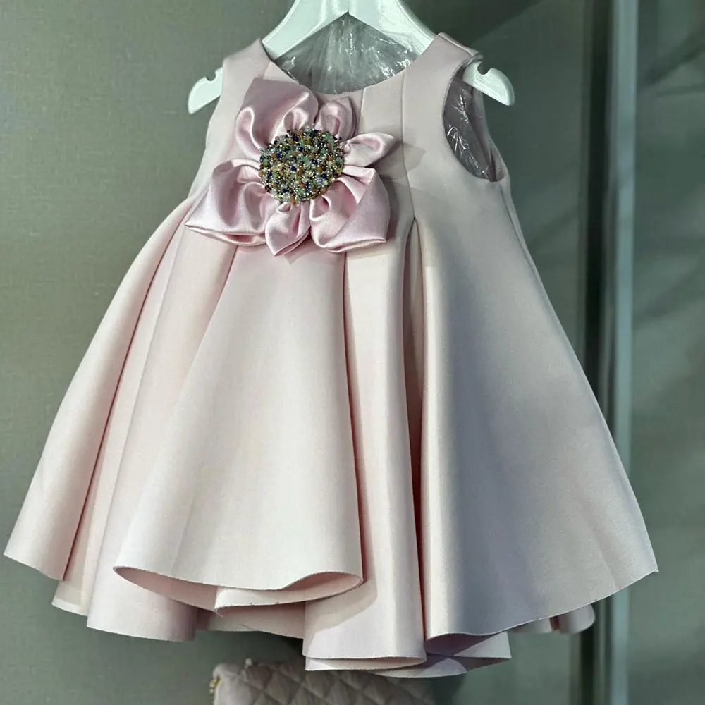 Jill Wish Elegant White Girl Dress Handmade Flowers Princess Baby Kids Wedding Birthday Party Gown First Communion 2024 J386-1