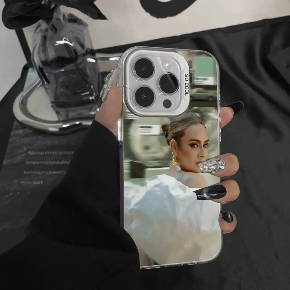 حافظة هاتف سنجر A-Adele لهاتف آيفون 16,15,14,13,12,11,Pro,XS,Max,Plus,Mini,SE غطاء مقاوم للصدمات من الحلوى البيضاء غير اللامعة