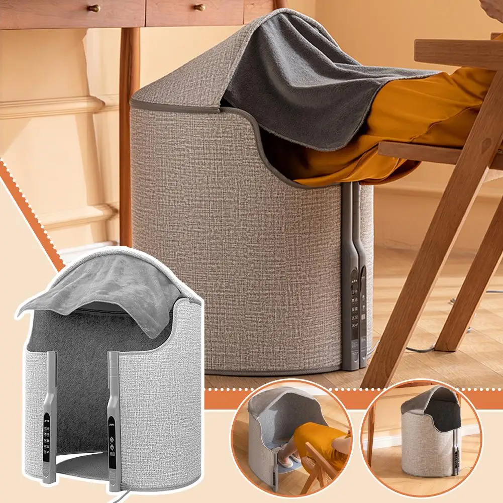 

Грелка для ног под столом с быстрым нагревом и пятью регулируемыми настройками. Удобное и хранемое бытовое устройство для подогрева ног.