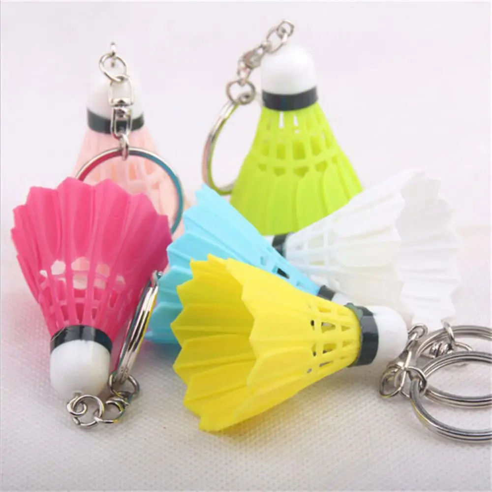 Mini Badminton Pendant Keychain Key Ring Holder Backpack Pouch Hanging Decor Mini Tennis Keychain Tennis Racket Shape Keyring