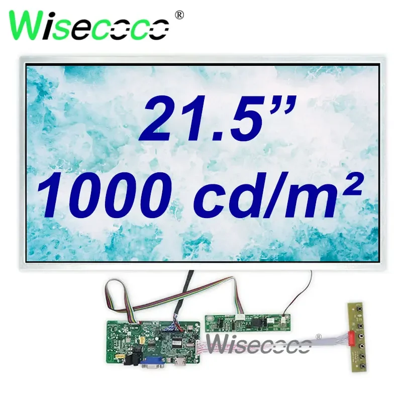 Sunlight Readable Display 21.5 Inch FHD 1920x1080 1000 Nits High Brightness LCD Display Wisecoco Displays