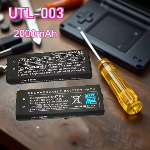 NdsI Xl Game Console Battery UTL-003 2000mAh 3.7V Replacement Battery for Nintendo Ndsixl Li-on Rechargeable Built-in Battery