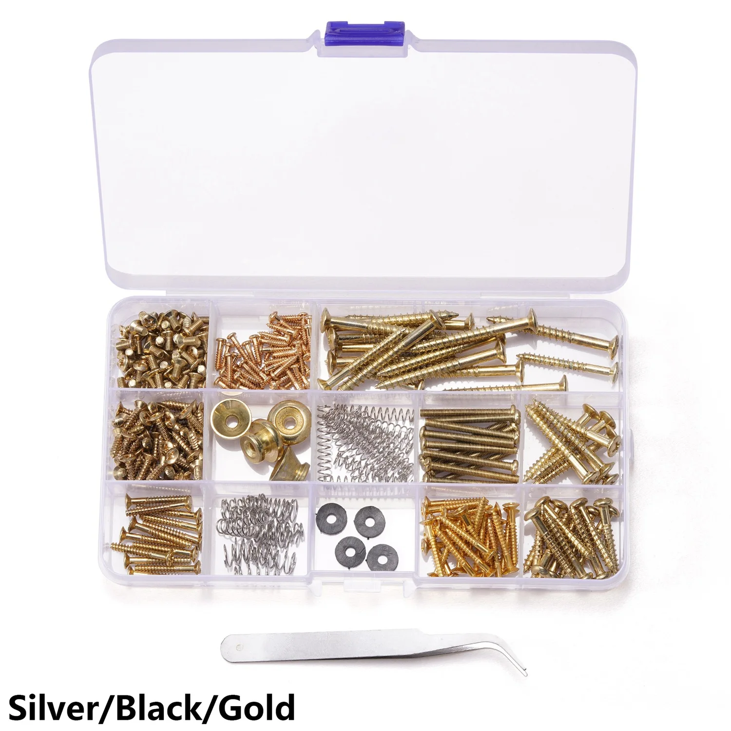 

254 Guitar Repair Screws 9-piece Guitar Accessories Strap Buckle Set, Luthier Tools, Silver/Black/Gold
