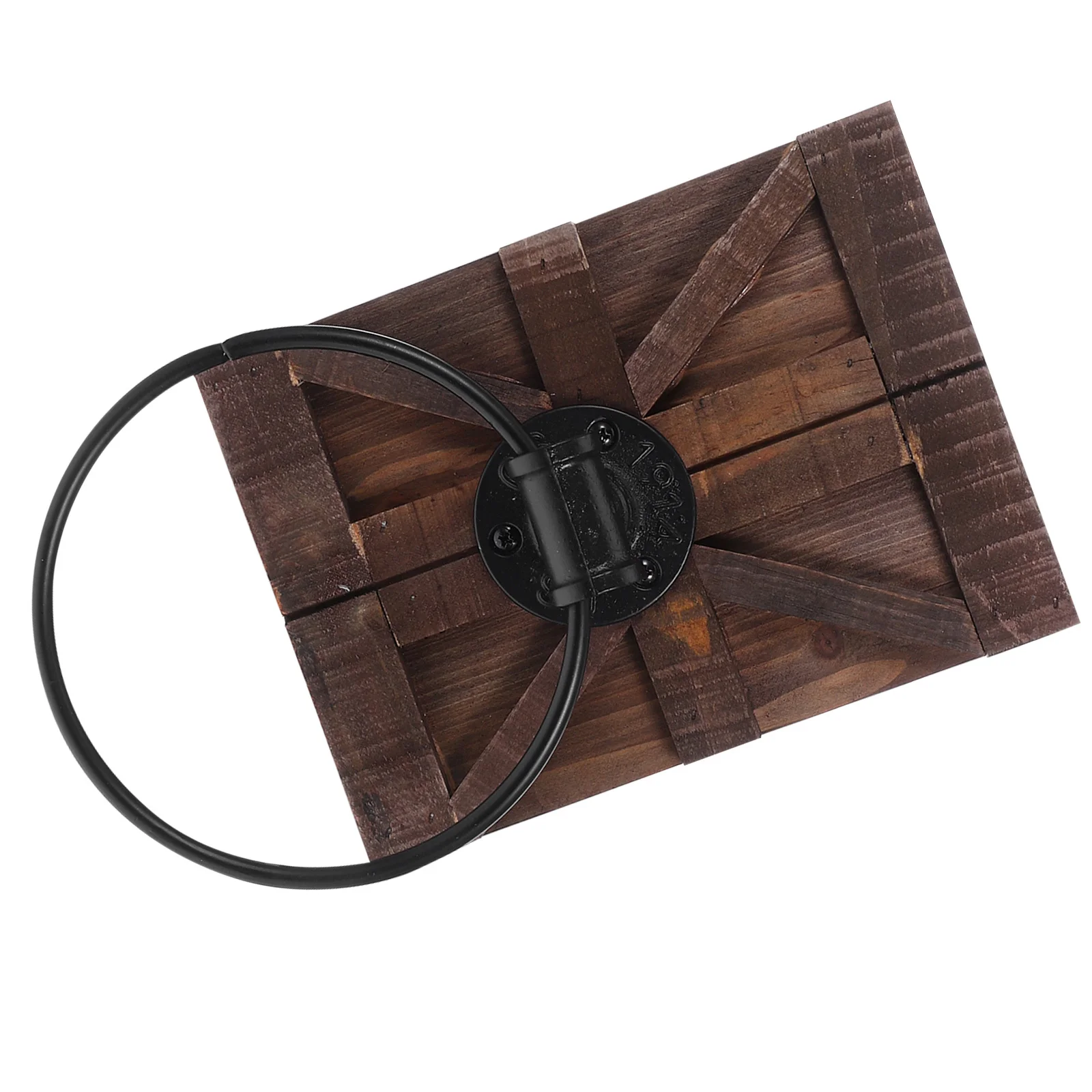 حامل مناشف اليد المثبت على الحائط، حلقة منشفة ريفية حديدية عتيقة، لمسة نهائية متعثرة للحمام والمرحاض والمطبخ باللون البني #6