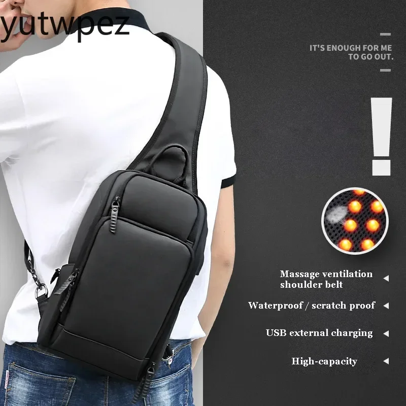 Outdoor Hiking Sport Chest Bag Pack Crossbody USB Charging Running Men Shoulder Sports Messenger Waterproof Short Trip Backpacks view 5