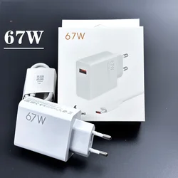 Xiaomi 67w Charger EU Turbo Charge Power Adapter 6A Type C Cable For Xiaomi 11 12 Ultra Poco X3 X4 Pro F3 Redmi Note 11
