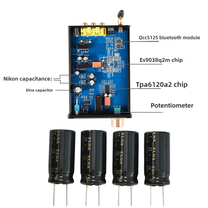 DAC A938 Headset Decoding Bluetooth HIFI Demam All-In-One ES9038 Decoding 5125 Bluetooth 5.1LDAC Amplifier Daya Rumah