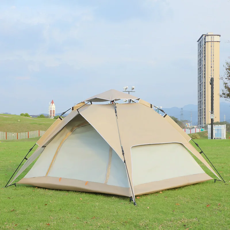 New outdoor camping camping large space automatic quadrangle tent sun and rain tent