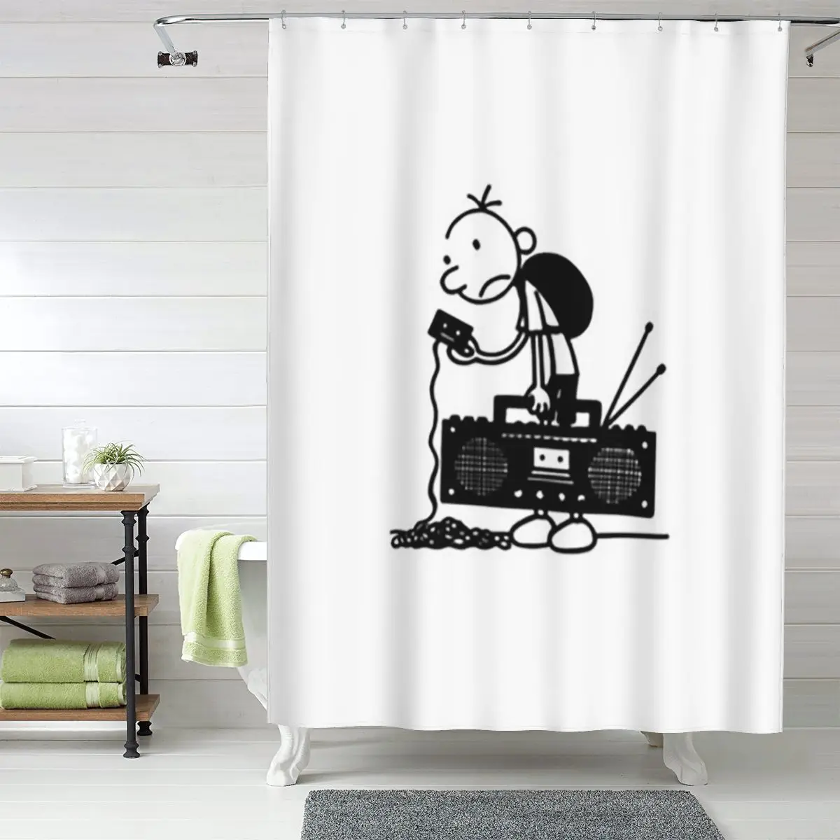 

Занавеска для душа Diary Of A Wimpy Kid Old School, полиэстеровая, водонепроницаемая, с крючками