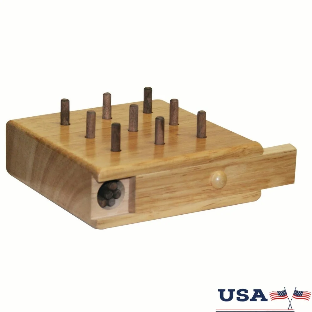

9 Hole Pegboard Fine Motor Skills Development 14 Wooden Pegs Training Coordination Speed Observation Educational Toy 8x8 Inches