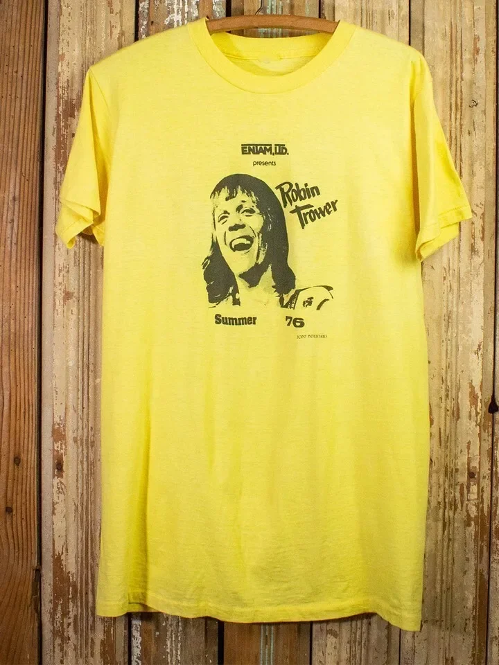 Vintage Robin Trower EnTam Concert T Shirt 1976 Yellow s-5xl KN521
