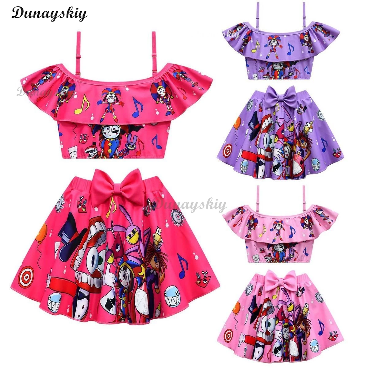 The Amazing Digital Circus Cosplay Costume Children Swimwear Girls Fashionable Dress Princess Casual Cute Clothes Kids Halloween