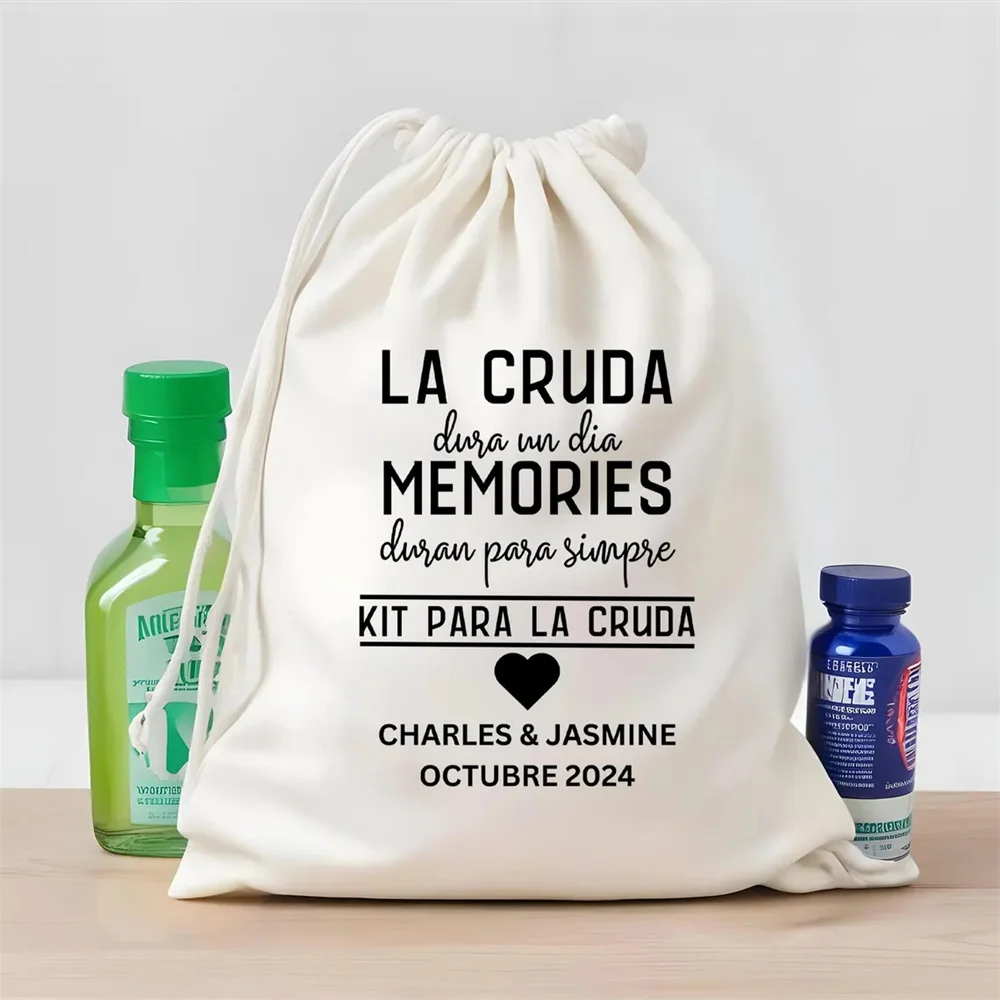 25pcs Personalized La Cruda Hangover Kit Bags - Hangover Only Last a Day Bags - Mexico Hangover Kit Bag - Custom Wedding Favor B