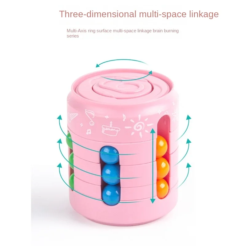 Decompression Toys Rotating Magic Bean Cube Cans Fidgeting Toy Educational Toy Rotating Can Children\'s Puzzle Stress Relief Toy