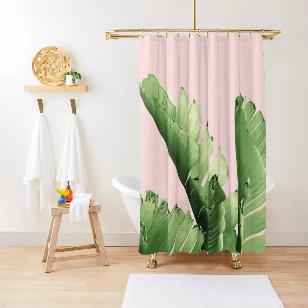 

Blush Banana Leaves Dream #12 #tropical #decor #art Shower Curtain In The Bathroom Anti-Mold Waterproof Shower Curtain